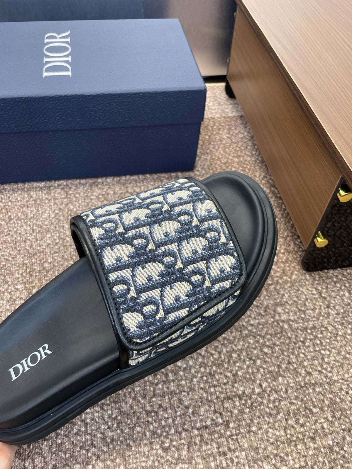 Black Dior slides