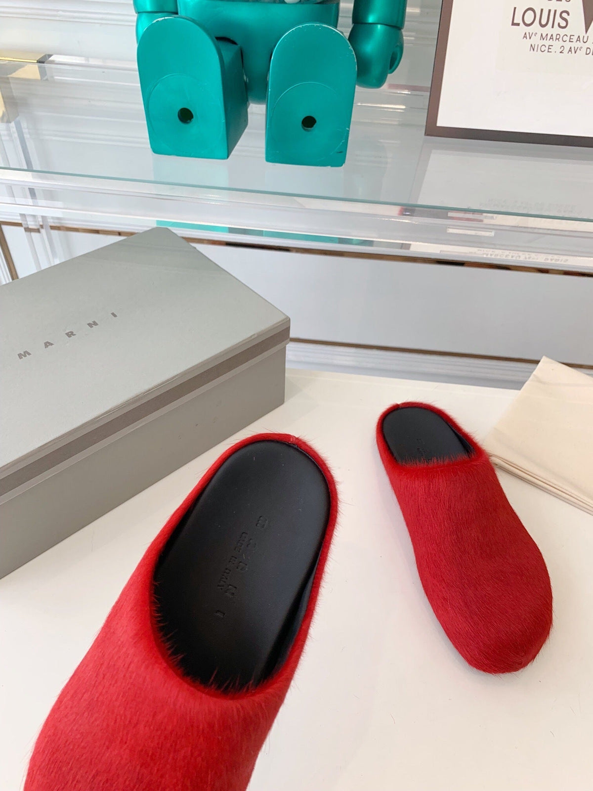 Marni slides loafers red