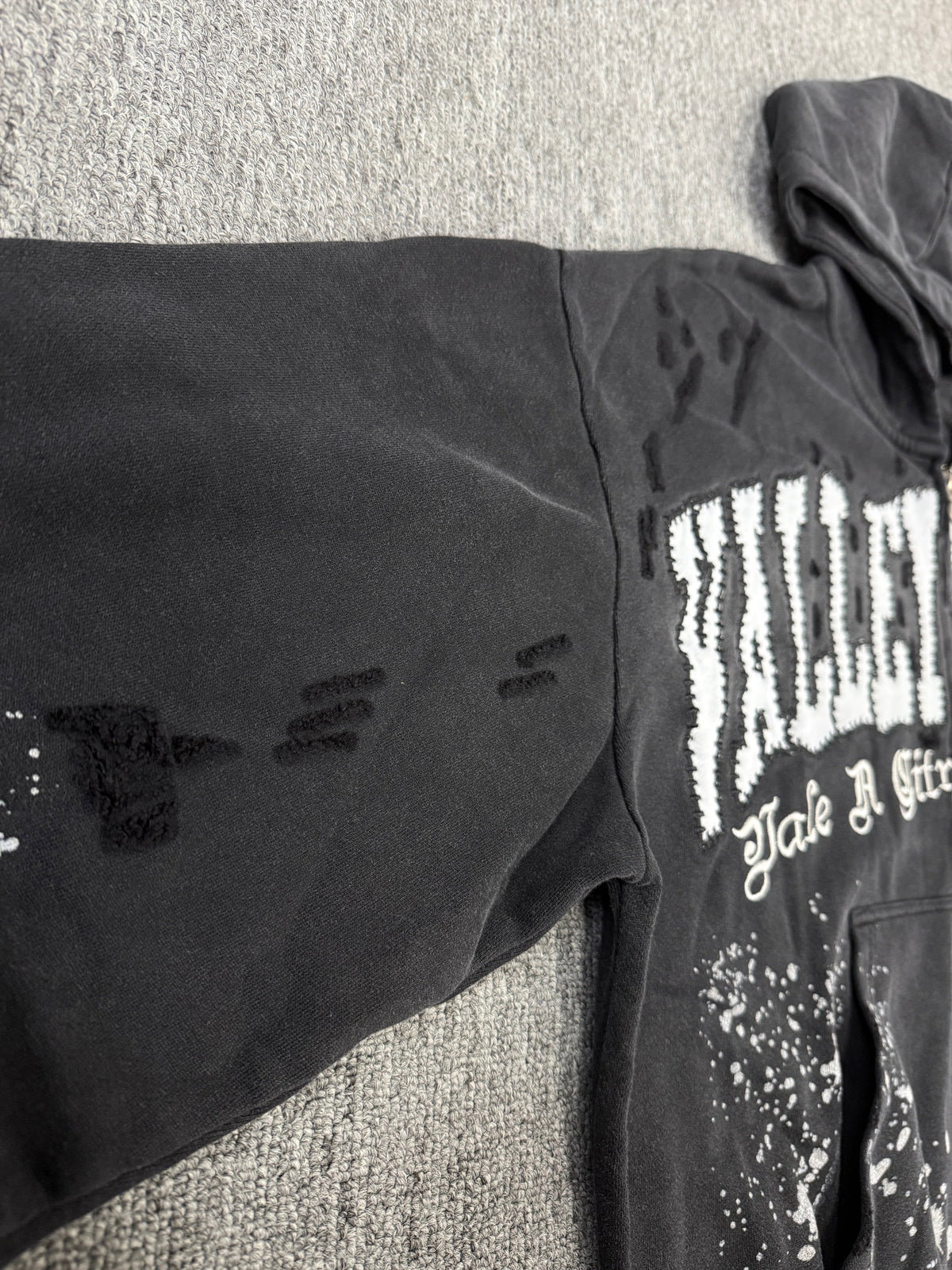 VALE FOREVER Paint Zip Up Hoodie - Black