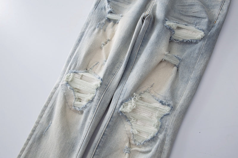 Amiri jeans light gray with diressing