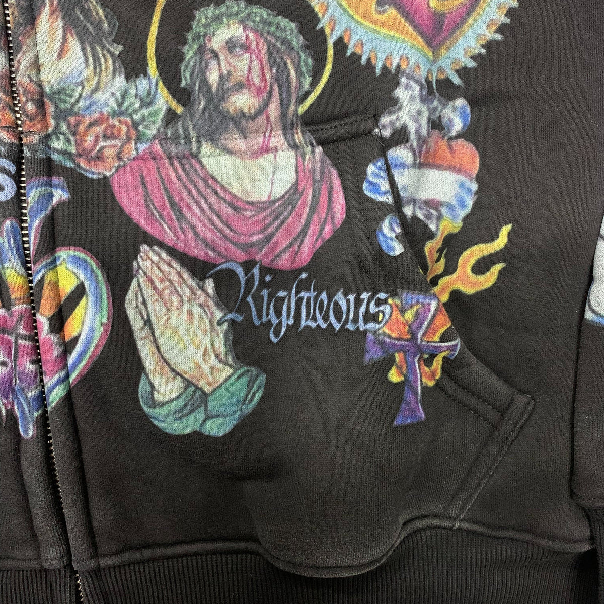 Righteous Risen King Zip Up Hoodie black