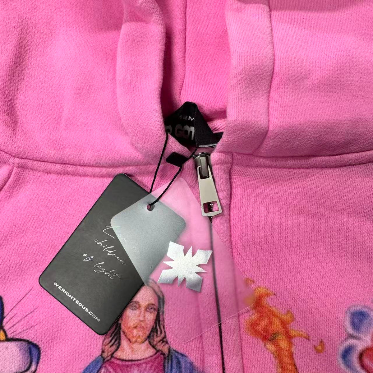 Righteous Risen King Zip Up Hoodie pink