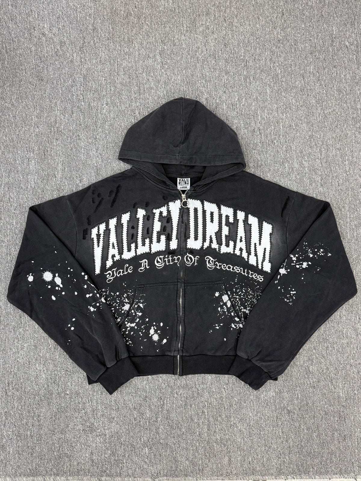 VALE FOREVER  Paint Zip Up Hoodie - Black