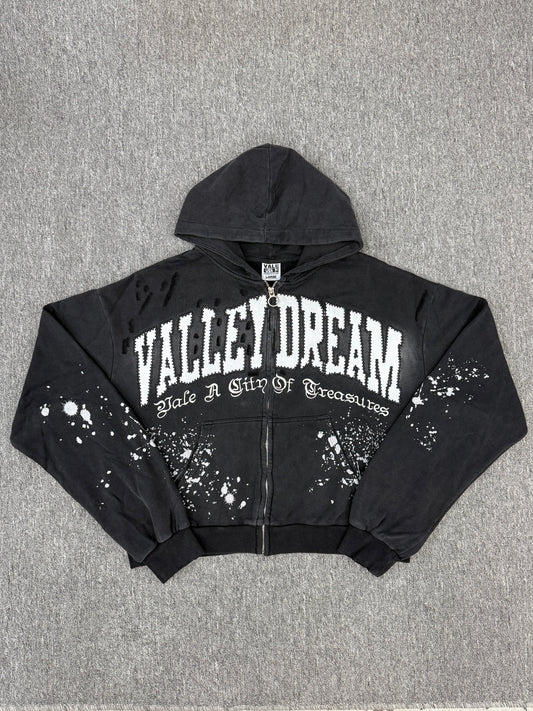 VALE FOREVER  Paint Zip Up Hoodie - Black