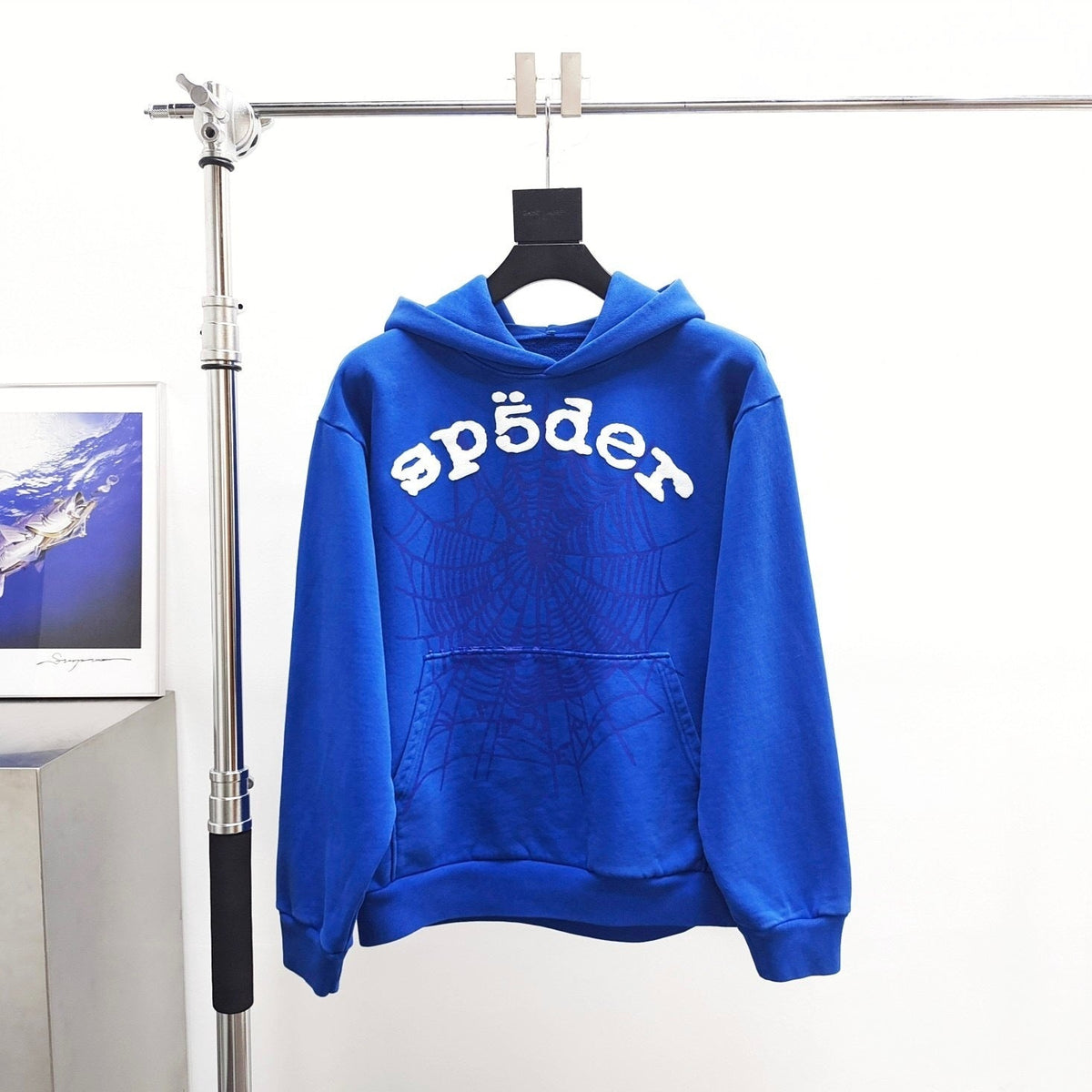 Dark blue sp5der hoodie