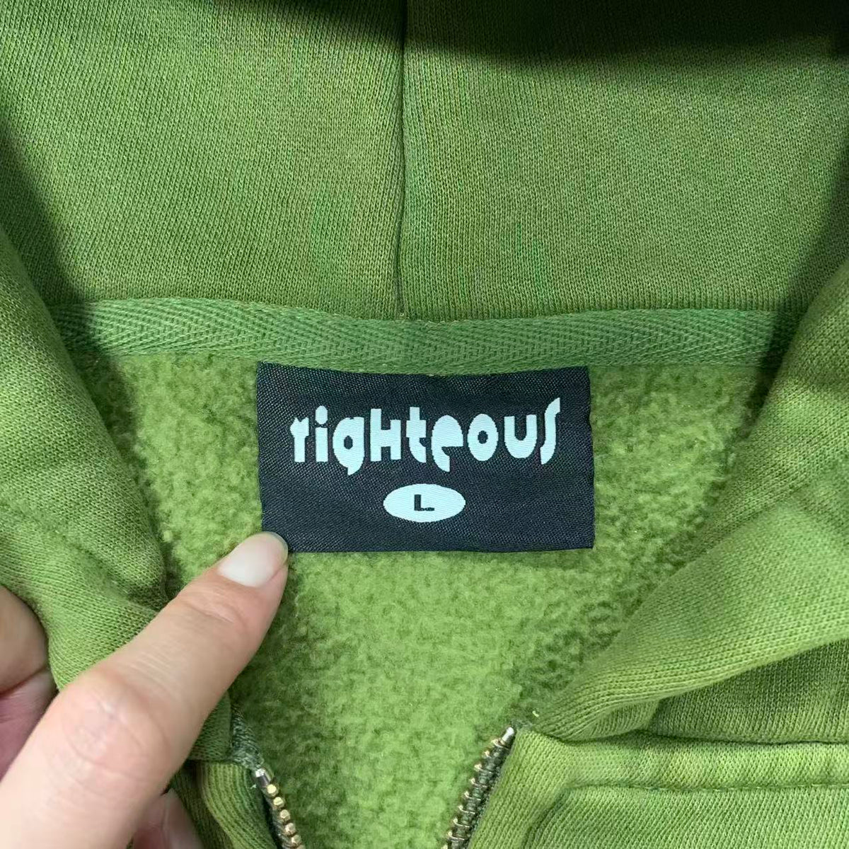 Righteous Risen King Zip Up Hoodie green