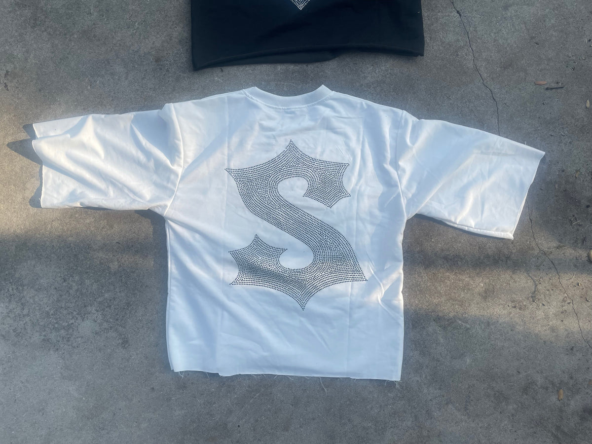 White  Saint boxed  fit tee