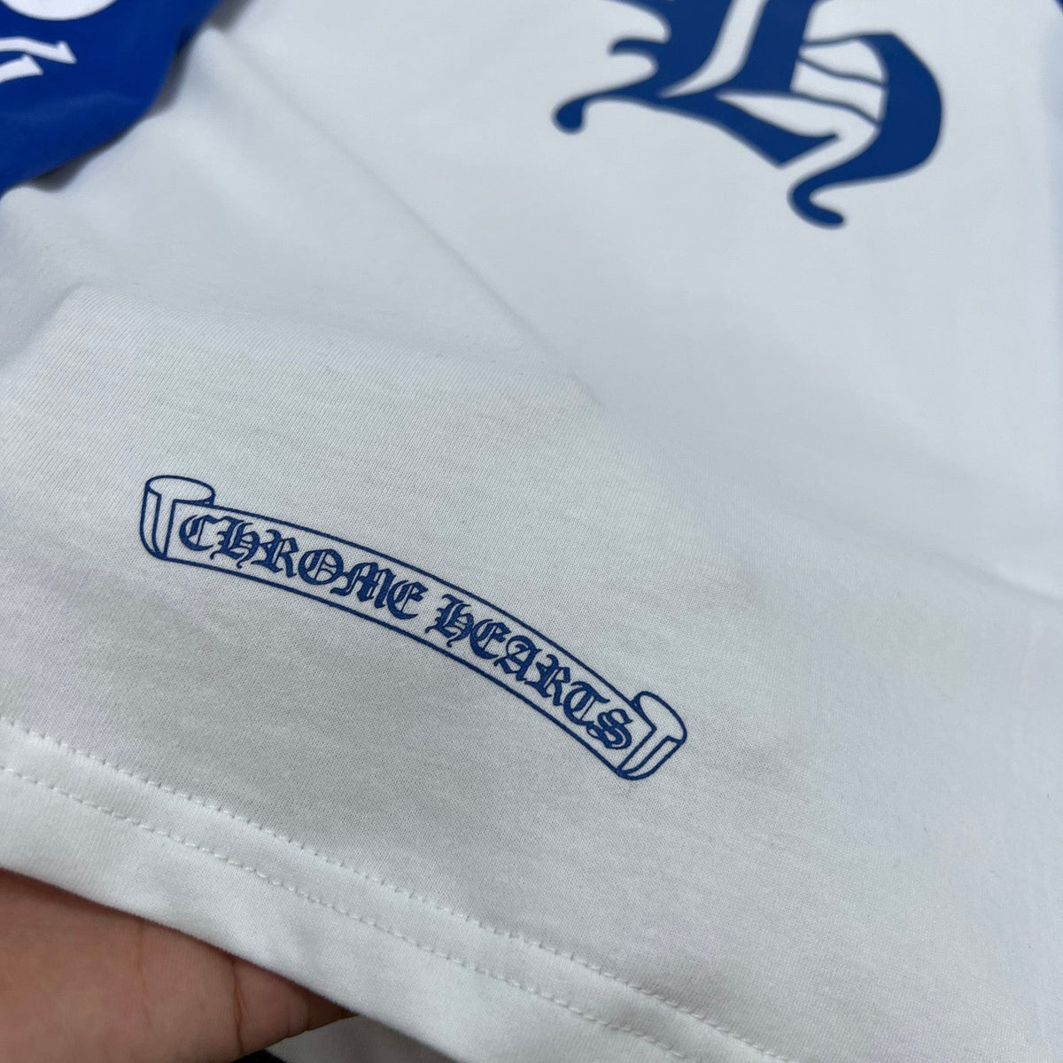 chrome hearts longsleave blue and white