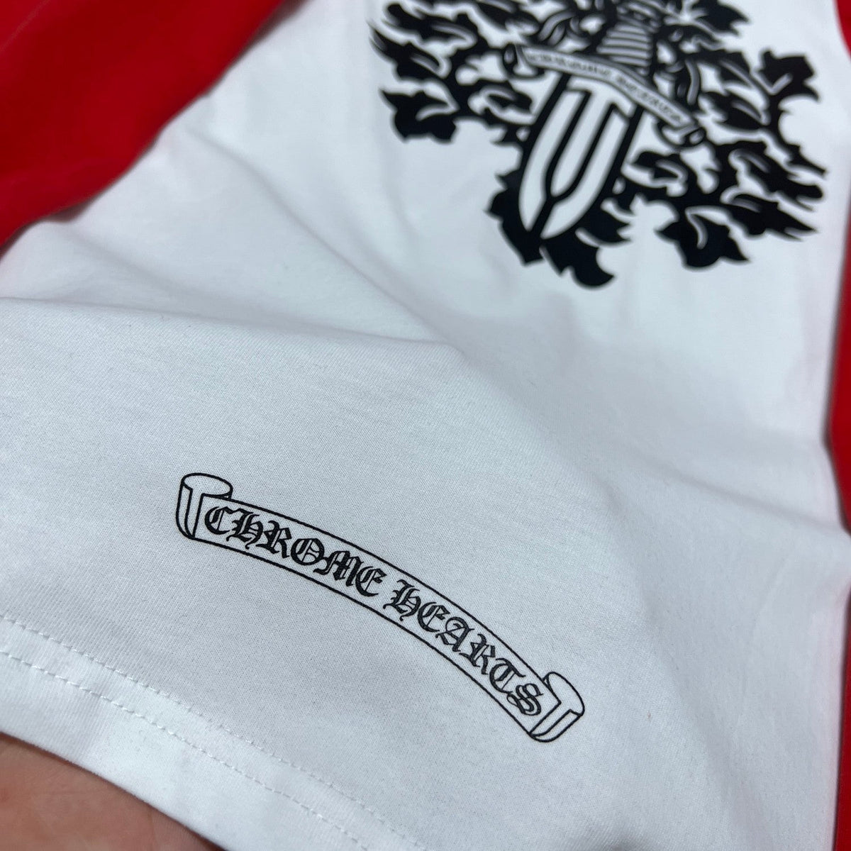 White and red  chrome hearts longsleave
