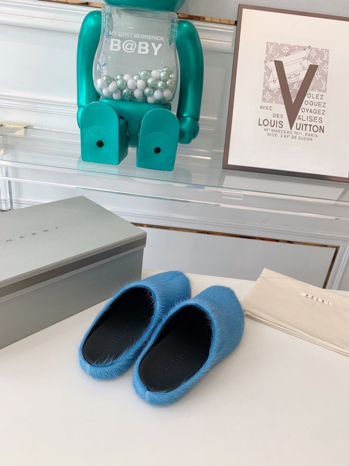 Marni slides loafers light blue