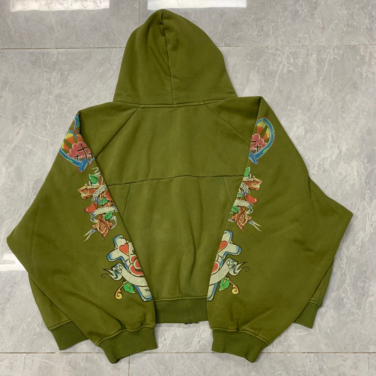 Righteous Risen King Zip Up Hoodie green