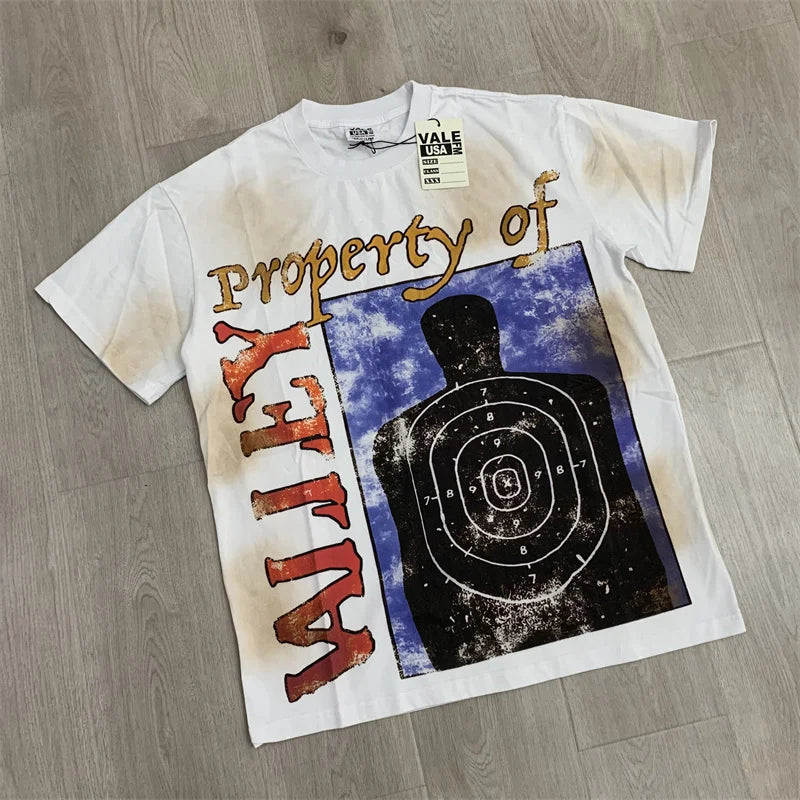 Vale White Ink Direct Spray Stir Fried Salt Washed Water To Make Old Pure Cotton t-Shirt